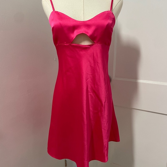 Dresses & Skirts - Vibrant Pink Cutout Slip Dress